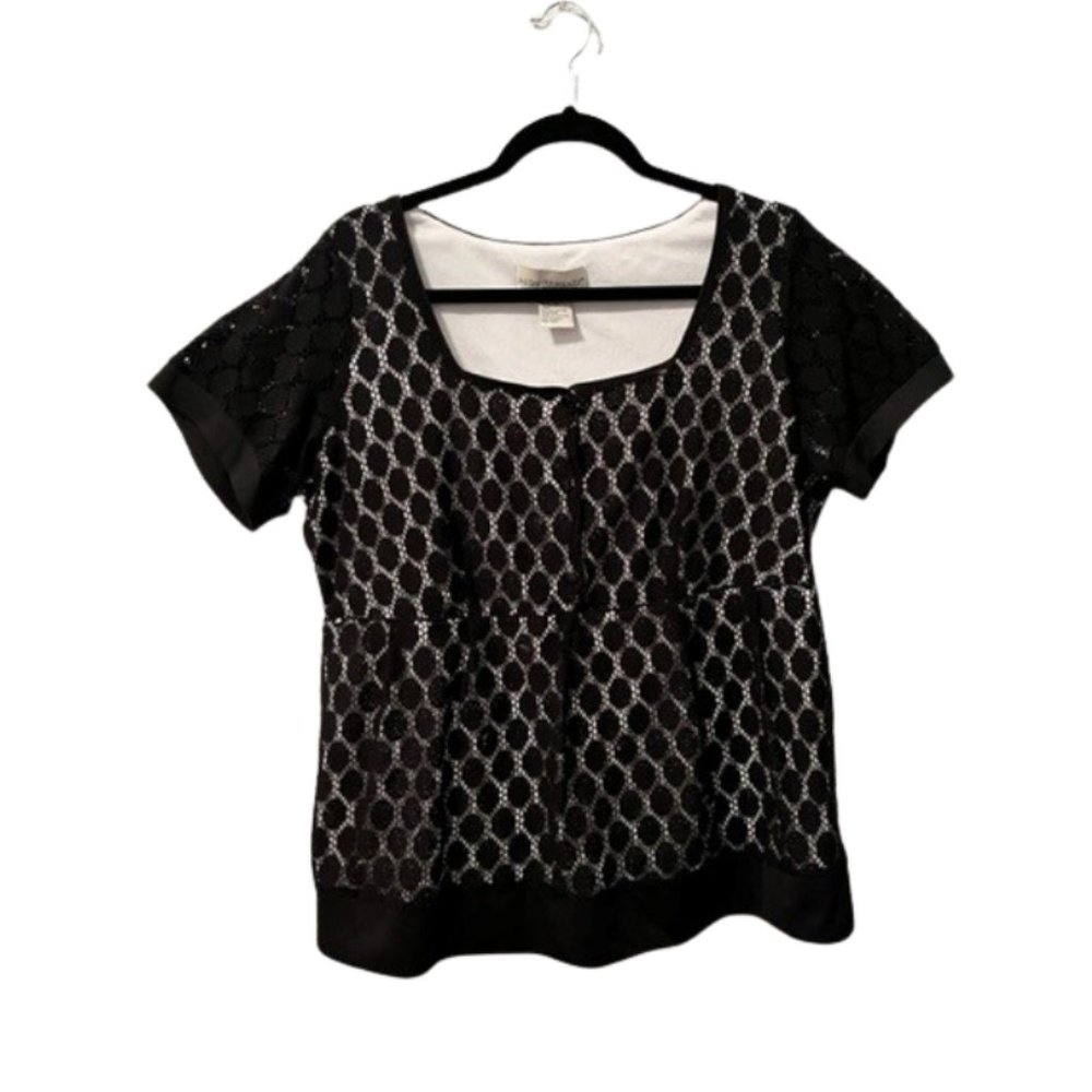 Woman's Black and White Lace Top